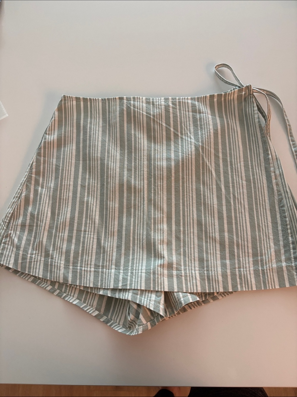 H&M Striped Green Wrap-Front Women’s Skort